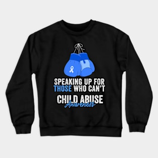 Child Abuse Prevention Awareness Month Blue Ribbon gift idea Crewneck Sweatshirt